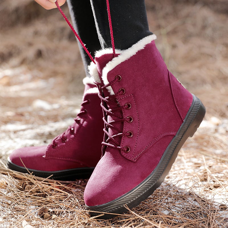 Wish Winter New Snow Boots Women Plus Size Warm Women'S Boots Flat Heel Women'S Cotton Shoes - Image 2